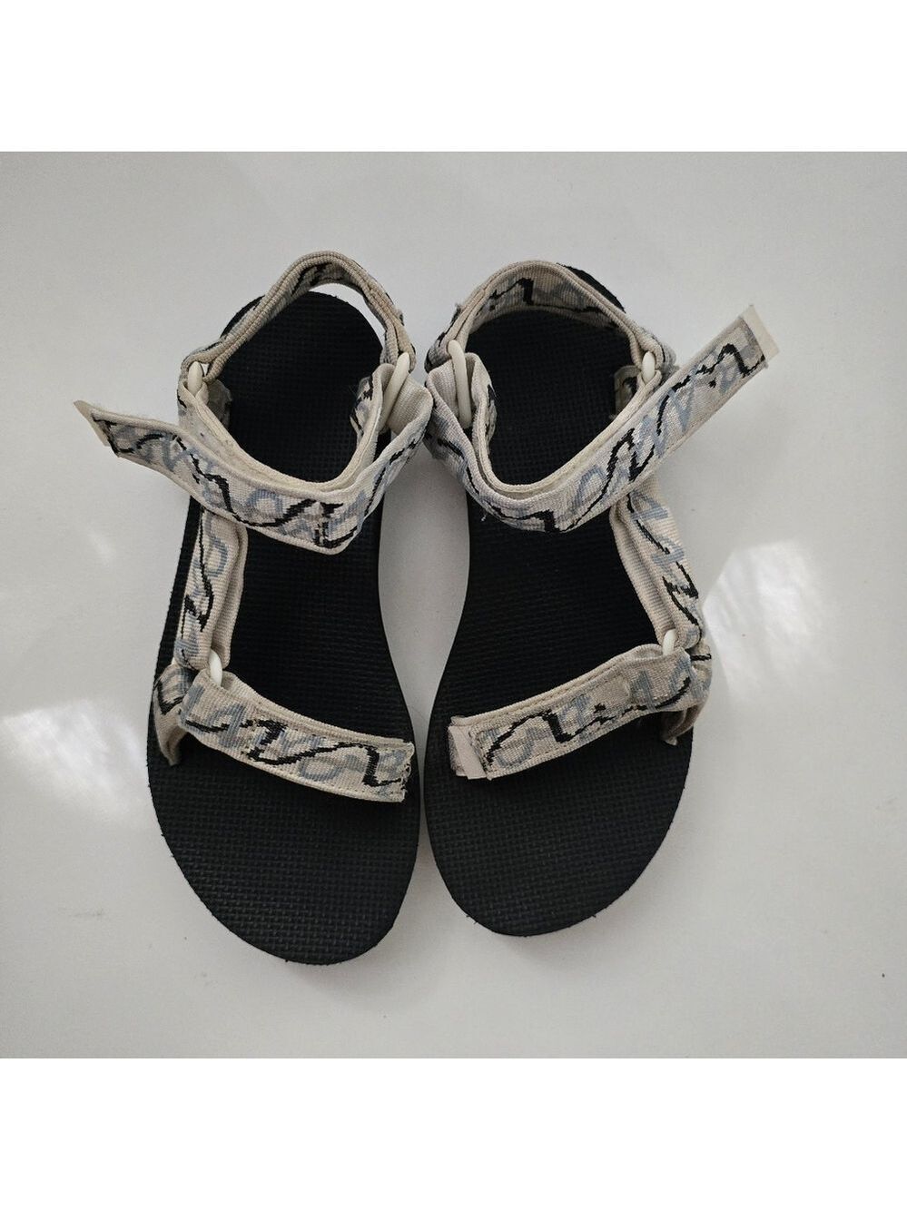 Teva Original Universal Sandal White Gray Black Ankle Strap Women's Size 8